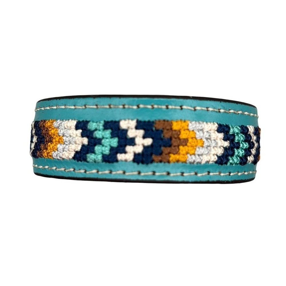 Justin Boots Turquoise Beaded Leather Adjustable‎ Bracelet Southwest Style